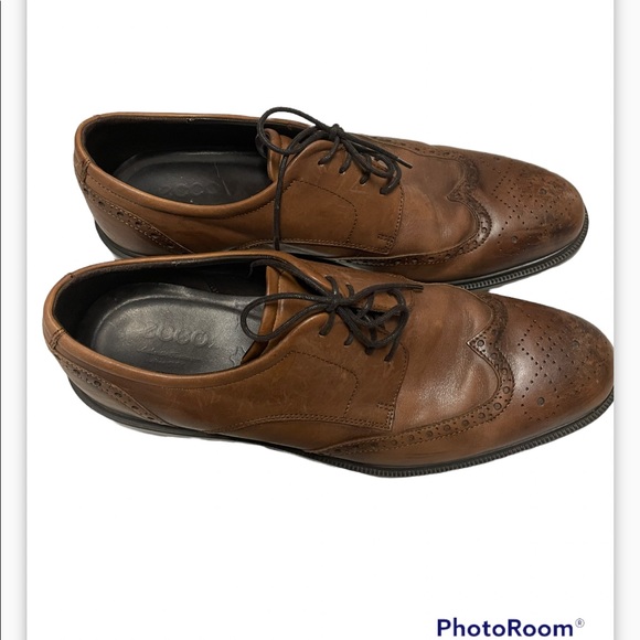 Men’s Ecco Wingtip Brown Leather Oxford Sz EUR 47/US 13 main image 13